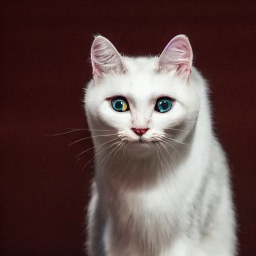 Prompt: ultra hd 8 k photo of a sad cat alone on a big opera stage