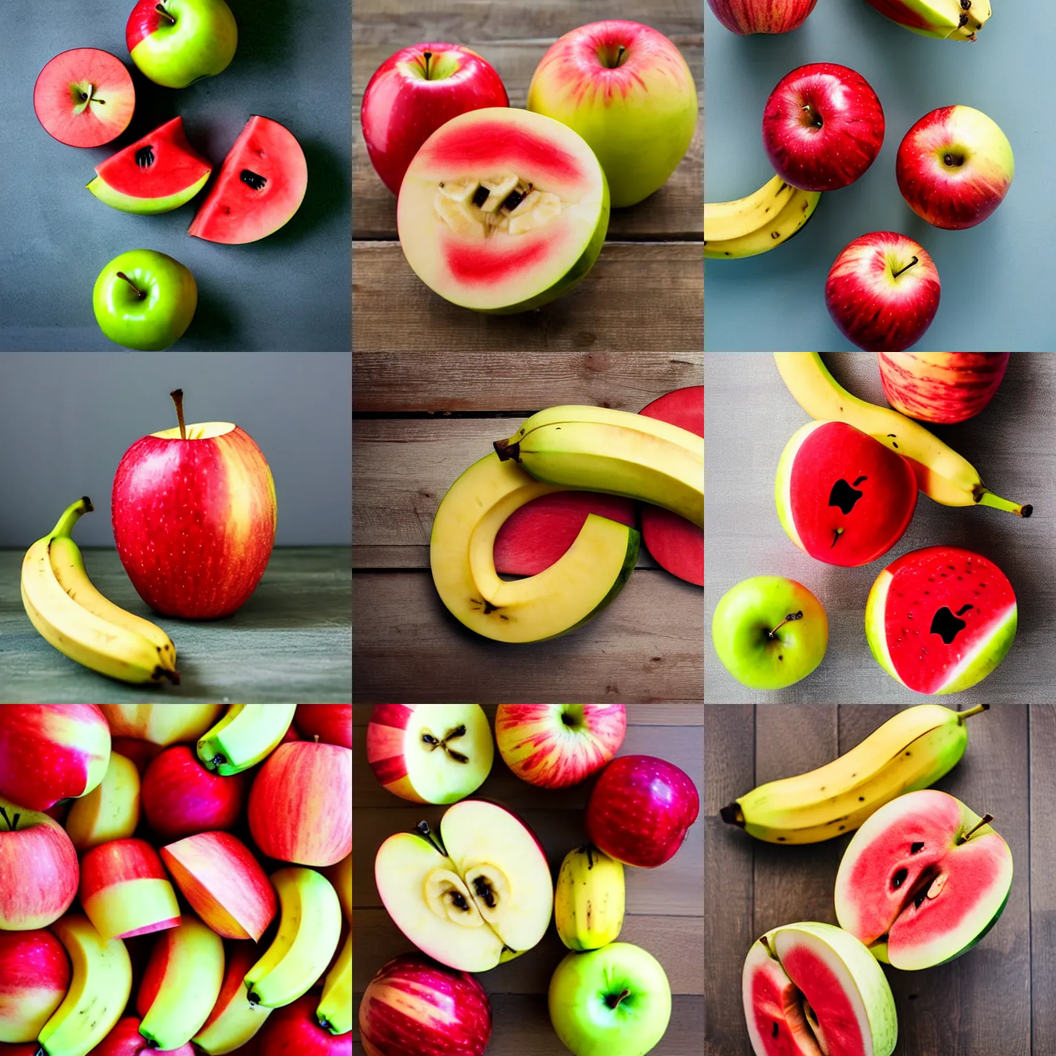 Prompt: apple and banana and watermelon combined