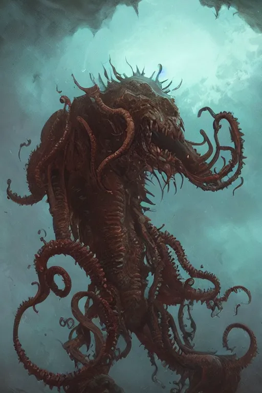 Image similar to lovecraftian monster, digital art, magic the gathering, mtg, by greg rutkowski, trending on artstation