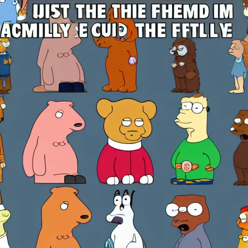 Image similar to of a crypto animal in the style of family guy
