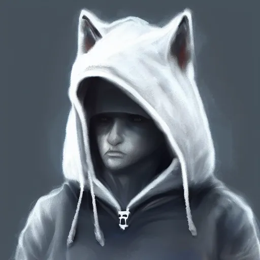 Image similar to A wolf wearing black hoodie, Maya engine, artstation, deviantart contest winner, hyperdetalied,