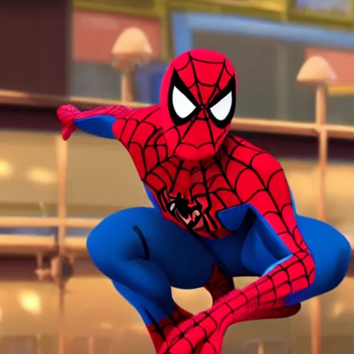 Image similar to spiderman in the animation movie toystory