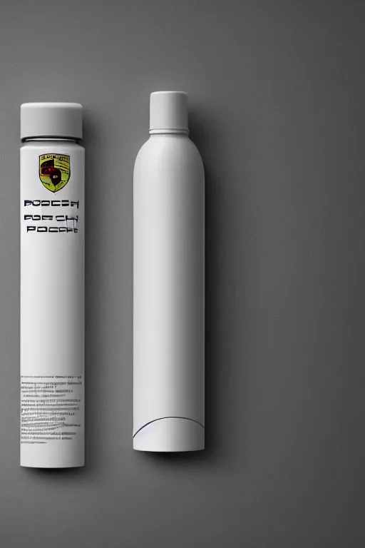 Prompt: concept art of a porsche liquid dietary supplement in a round bottle, refined, simple, pure, white