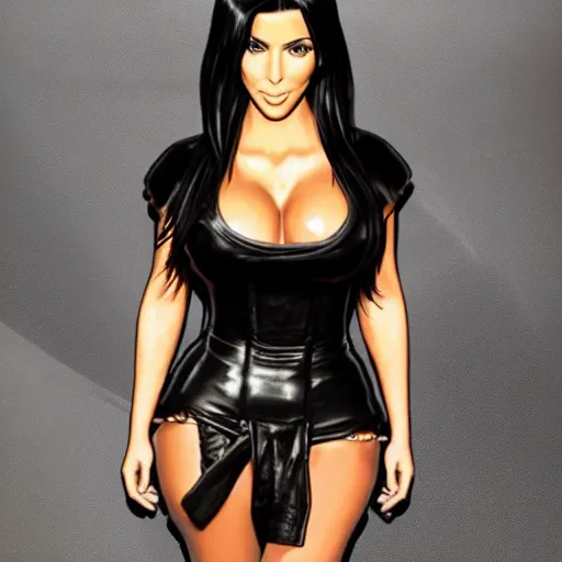 Image similar to kim kardashian cosplaying tifa lockheart