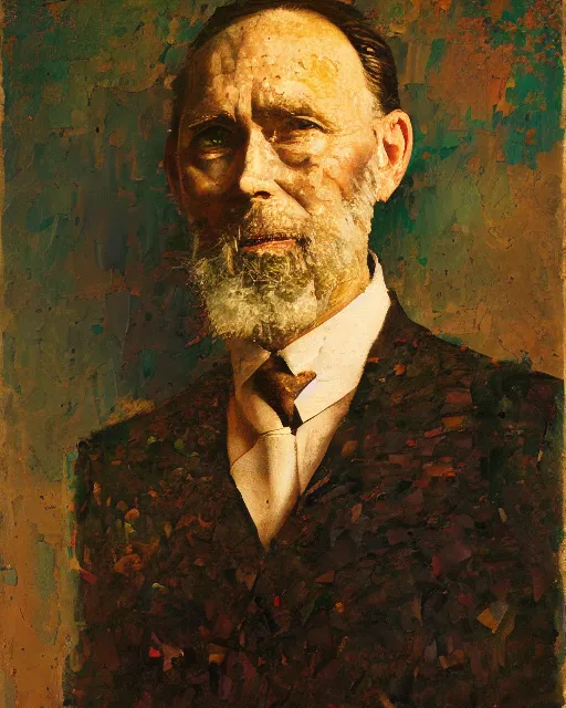 Image similar to painterly portrait, Hank Williams Sr, impasto, fantasy, chuck close:7, carl spitzweg:7, cinematic light, full face, symmetrical face