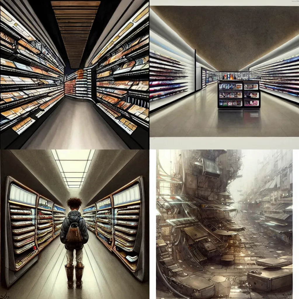 Prompt: (((((2030s flagship retail interior Samsung Microsoft Apple))))) by Jean-Baptiste Monge !!!!!!!!!!!!!!!!!!!!!!!!!!!