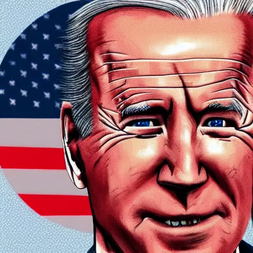 Image similar to joe biden drawn in the style of dragon ball z