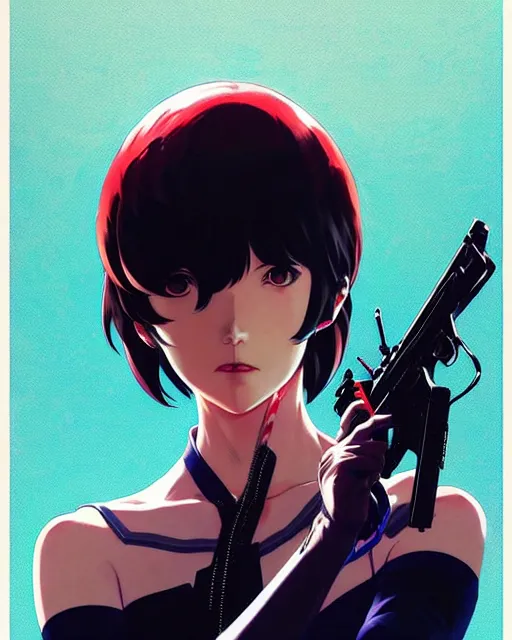 Image similar to makoto niijima, persona 5 | | fine detail!! anime!! realistic shaded lighting!! poster by ilya kuvshinov katsuhiro otomo ghost - in - the - shell, magali villeneuve, artgerm, jeremy lipkin and michael garmash and rob rey