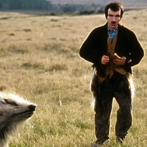 Image similar to “a still of Nathan Fielder in Dances With Wolves”