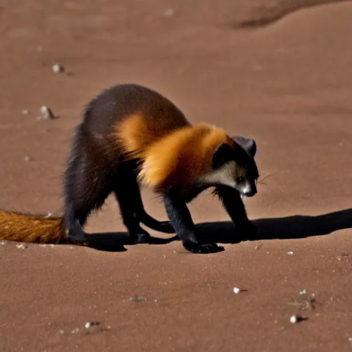 Image similar to a marten exploring the surface of mars