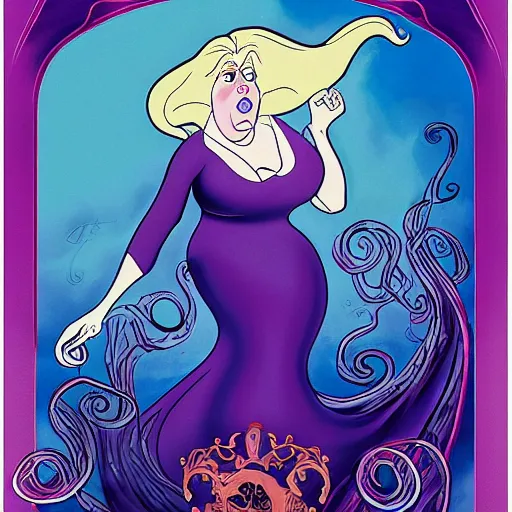 Prompt: ursula the sea witch, ( boris johnson ), by glen keane, disney, tentacles