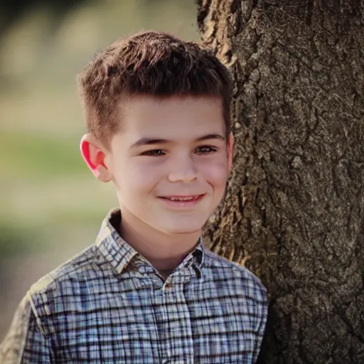 Prompt: photo of a boy made of wood