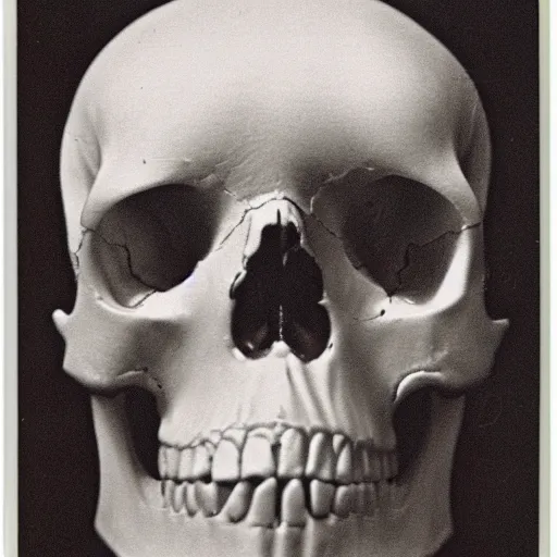 Image similar to polaroid of a human skull