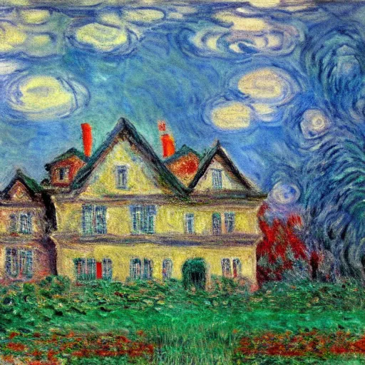 Image similar to a monster house by monet