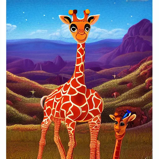 Image similar to Geoffrey the giraffe Toys”R”Us dynamic lighting, cinematic, establishing shot, extremely high detail, shining, photo realistic, cinematic lighting, intricate line drawings, 8k resolution, oil painting on canvas