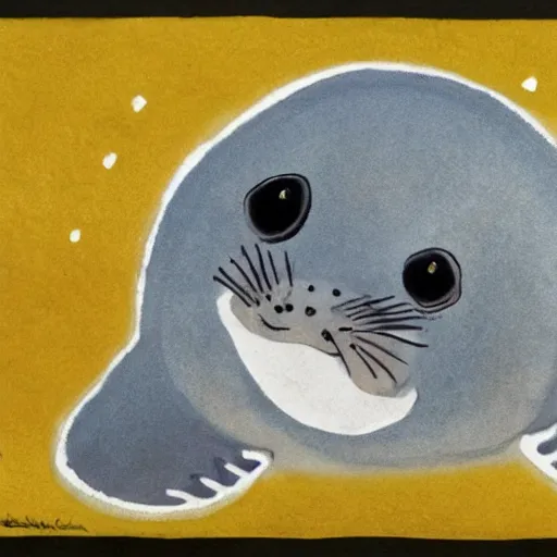 Prompt: baby seal clubs fisherman, caricature