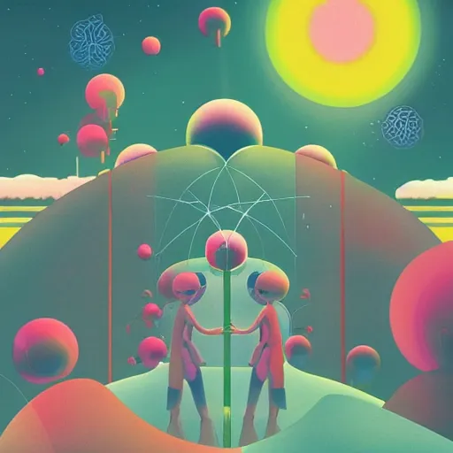 Image similar to science fiction album cover design by seth mcmahon and chiho aoshima, beautiful digital art