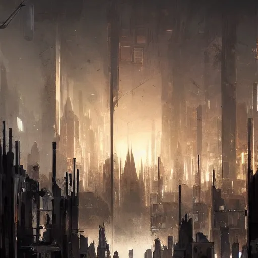 Image similar to concept art of a city whose inhabitants are chess pieces, by greg rutkowski