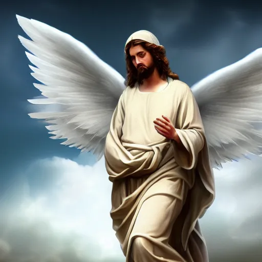 Image similar to biblically accurate depiction of an angel, 4 k, high resolution, still, landscape, hd, dslr, hyper realistic