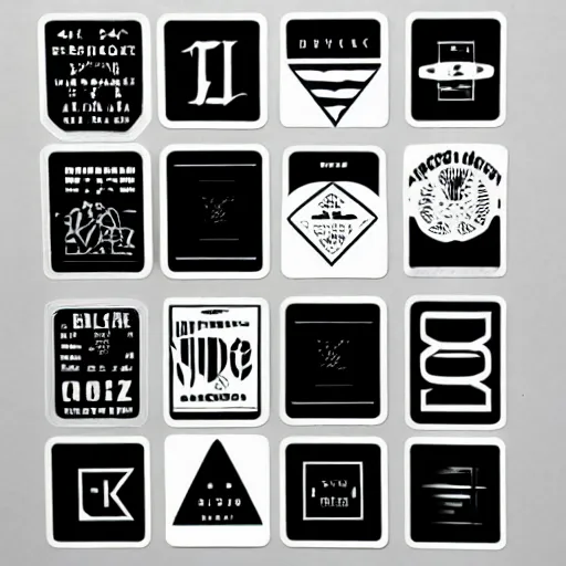 Image similar to black on white graphic design stickers in style of david rudnick, eric hu, guccimaze, acid, y 2 k, 4 k sharpening,