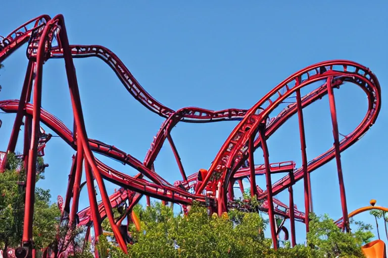 Prompt: El Toro roller coaster, at six flags great adventure, DSLR photography