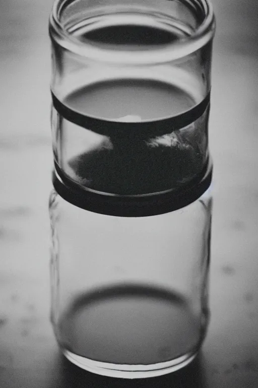 Image similar to agfa vista 4 0 0 photograph of the universe in a jar, moody lighting, moody vibe, telephoto, 9 0 s vibe, grain, tranquil, calm, faded!,