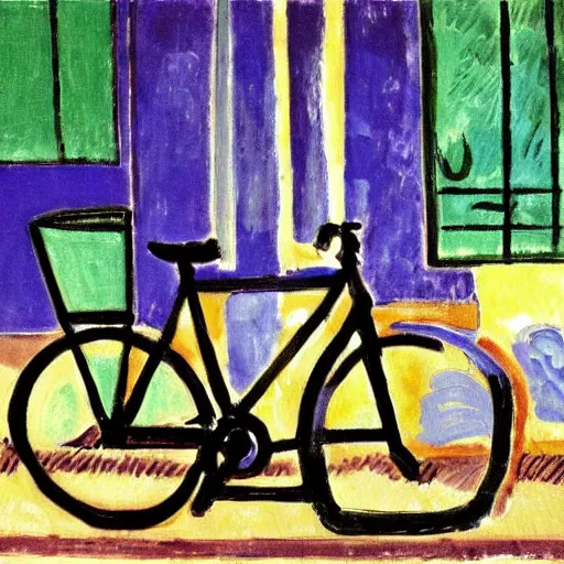 Prompt: a painting of a bicycle by matisse