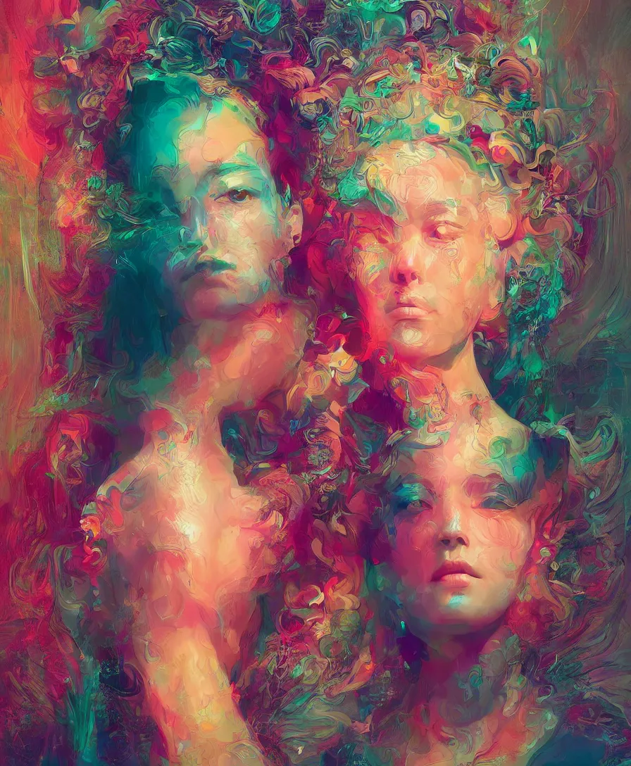 Prompt: portrait of a goddess, intricate artwork by Tooth Wu and wlop and beeple. vibrant colors