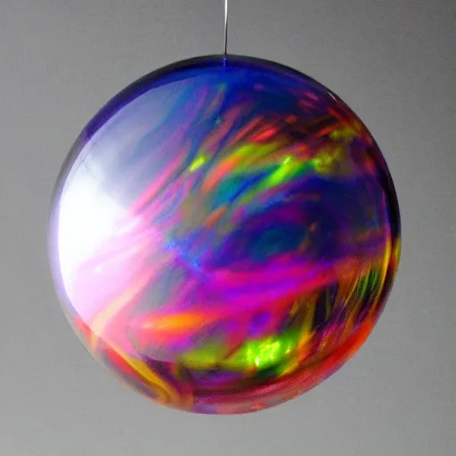 Prompt: Liminal space in outer space!!!!!!, dichroic glass sphere