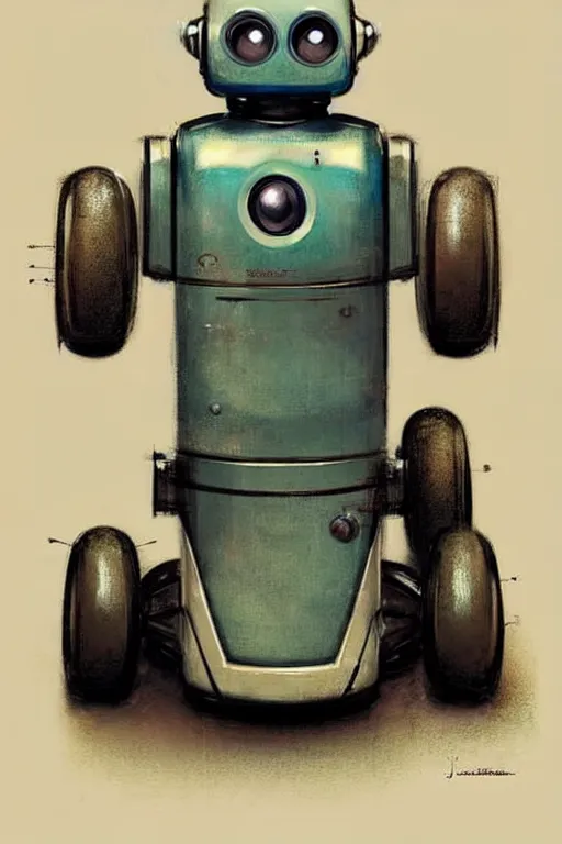 Image similar to ( ( ( ( ( 1 9 5 0 s retro future android robot gokart. muted colors., ) ) ) ) ) by jean - baptiste monge,!!!!!!!!!!!!!!!!!!!!!!!!!