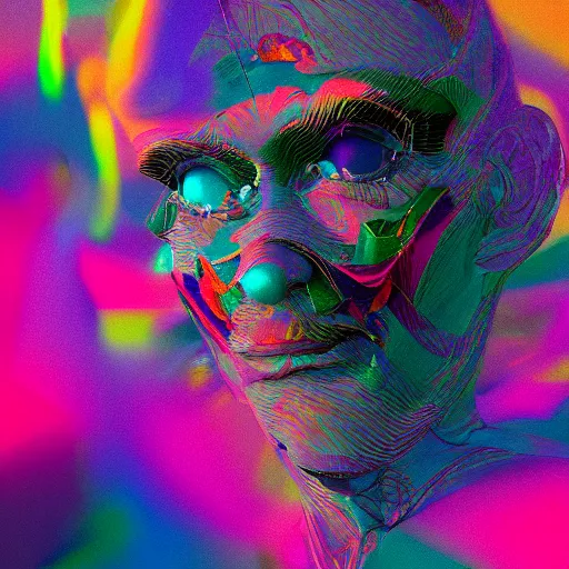 Prompt: francis - bacon, lisa - frank, the - dark - crystal, ultra - detail, high - resolution, octane - render, dramatic colors,