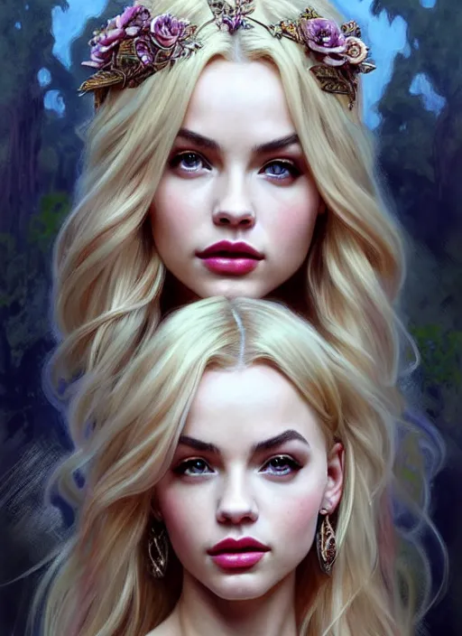 Image similar to ultra realistic illustration, a stunningly beautiful greek gothic goddess of chaos played by jordyn jones and dove cameron and margot robbie and taylor swift and megan fox, intricate, elegant, highly detailed, digital painting, artstation, concept art, smooth, sharp focus, illustration, art by artgerm and greg rutkowski and alphonse mucha