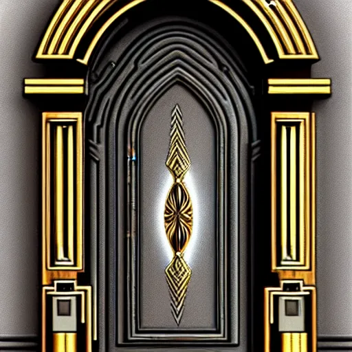 Prompt: hyper realistic ornate sci - fi door