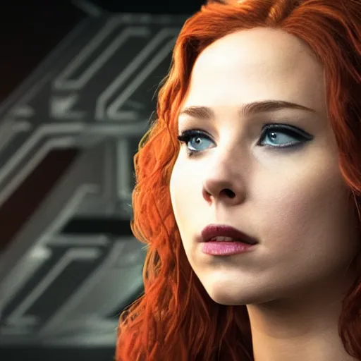 Prompt: Jennifer Lawerence as black widow, marvel cinematic universe, 4k