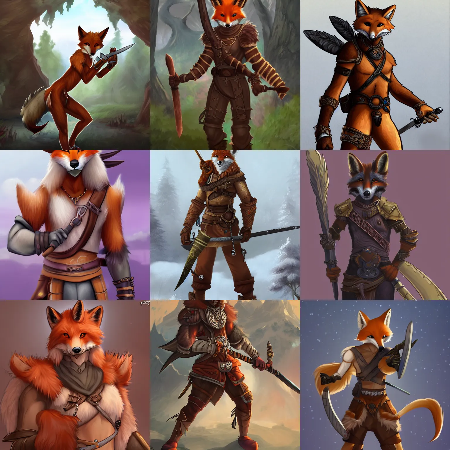 Prompt: extremely detailed FurAffinity fantasy art of a handsome cute cartoon male anthro furry warrior fox, 4k, trending on FurAffinity