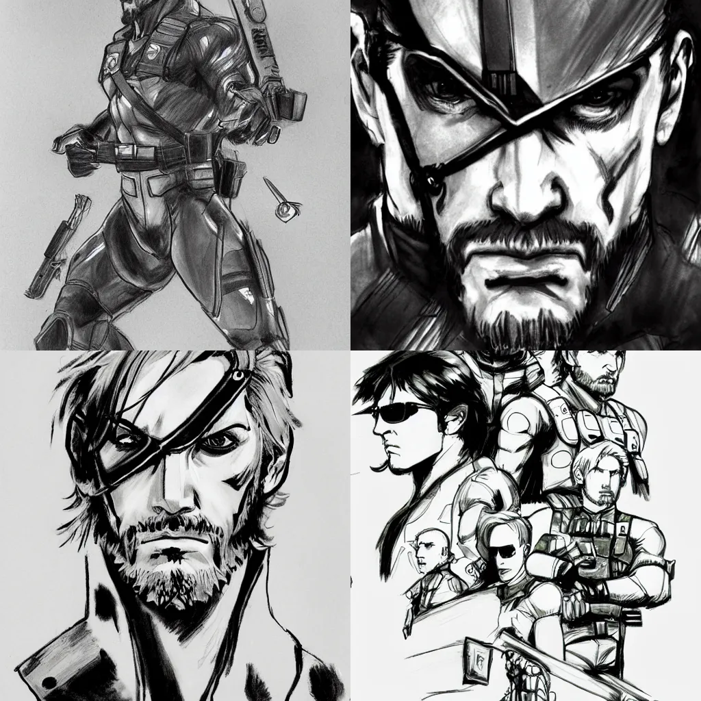 Snake Sketch 6  Metal Gear Solid by Yoji Shinkawa