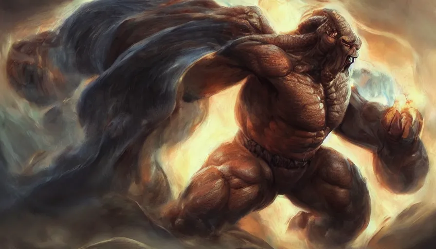 Image similar to Balrog, beautiful realistic artwork on artstation