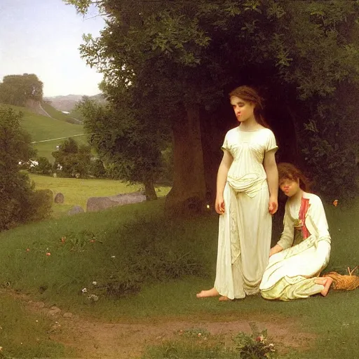 Prompt: The Shire, William-Adolphe Bouguereau painting