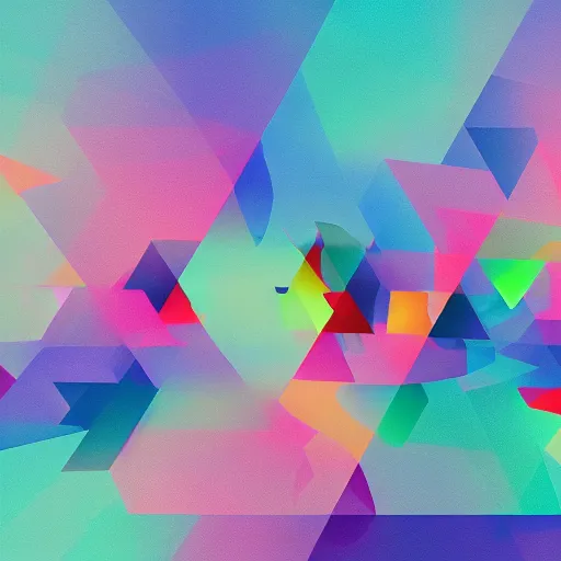 Prompt: surrealistic volumetric shapes, pastels colors, modern desktop wallpaper, windows 11