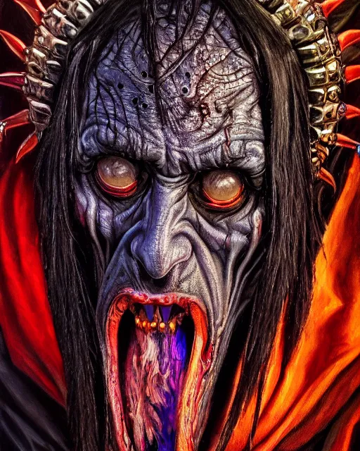 Prompt: photorealist painting of demonic priest, gothic, horror, vivid dark colors, high production value, intricate details, high resolution, hyperrealistic, hdr, high definition, masterpiece, ultra realistic, highly detailed, hd, sharp focus, non blurry, sharp, smooth