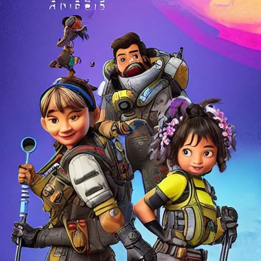 Image similar to apex legends pixar movie