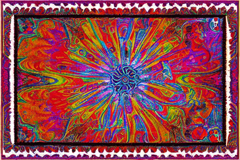 Prompt: psychedelic acid ussr carpet
