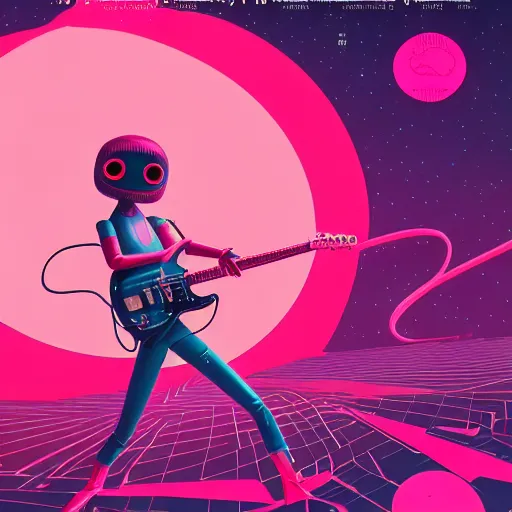 Prompt: yoshimi battles the pink robots, illustrated, detailed, 4 k