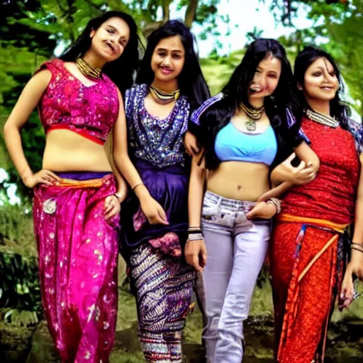 Image similar to girls from kathmandu, posing for calendar photoshoot