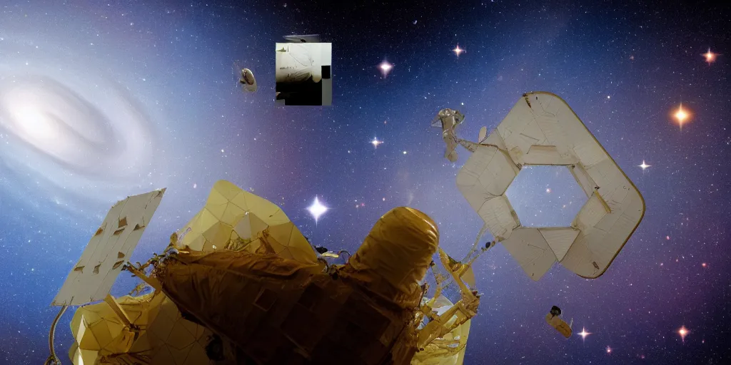 Prompt: Dolly Parton is in space, a camel floating in space, James Webb Space Telescope, photograph, dark matter, galaxies, 50mm, depth of field, photo realistic