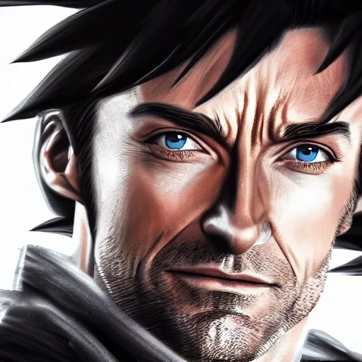 Prompt: Hugh Jackman is Goku, hyperdetailed, artstation, cgsociety, 8k