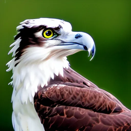 Prompt: extremely detailed cartoon osprey looking directly into camera