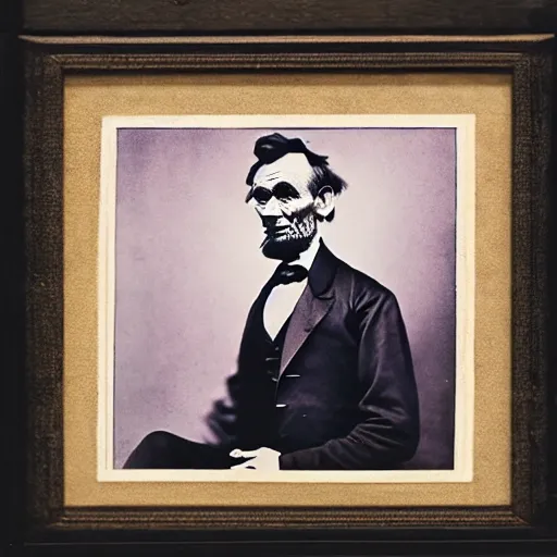 Prompt: Abraham Lincoln sniffing kittens Smithsonian Institution award winning archival photography colorized studio lighting