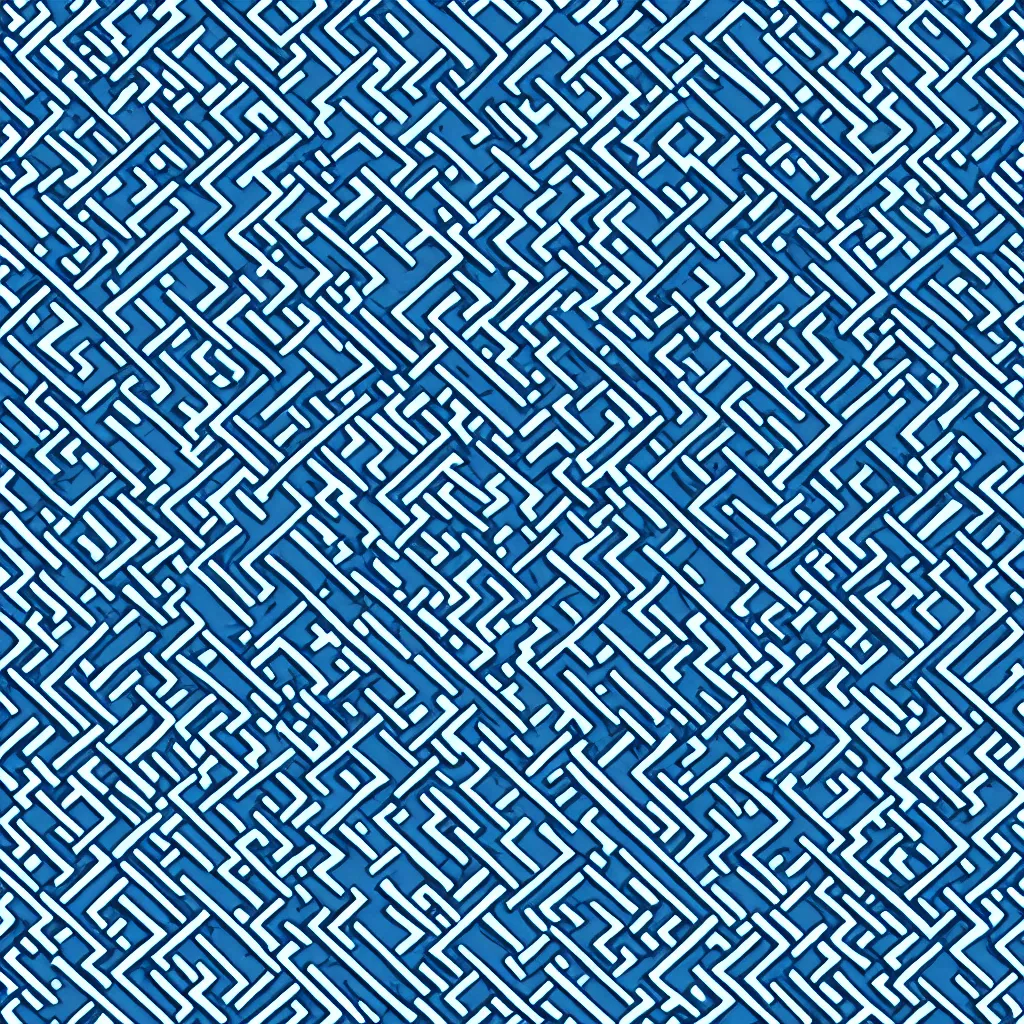 Image similar to seamless blue colored maze texture art, 4k