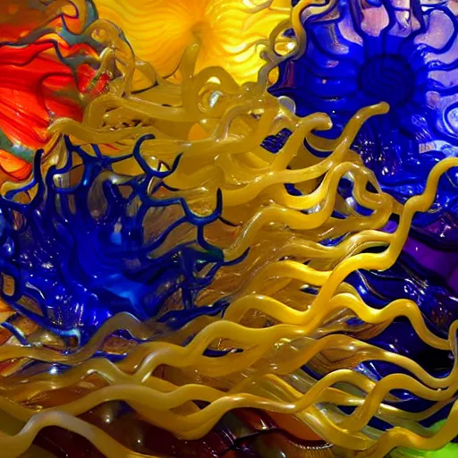 Prompt: ocean waves by dale chihuly